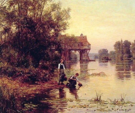 Louis Aston Knight Two Girls by a Stream